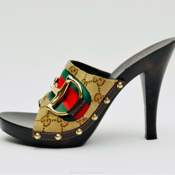 Gucci Monogram Icon Bit High Heel Clogs - Picture 6 of 15